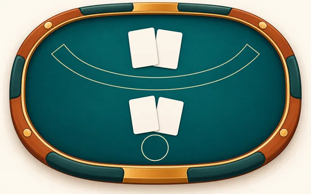 An online blackjack table mid hand
