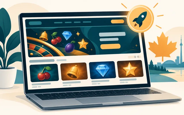 A newly launched Ontario casino site on a laptop
